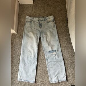 Classic Light Blue Distressed Women Jeans